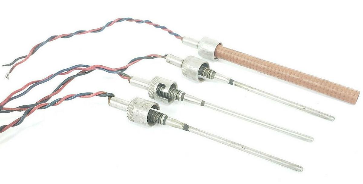 Used LOT OF 4 THERMO ELECTRIC THERMOCOUPLES / TEMPERATURE PROBE SENSORS