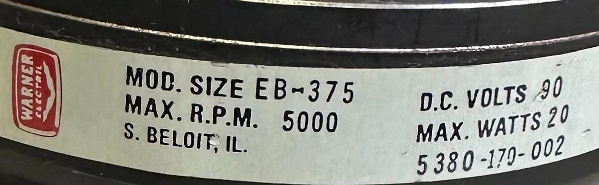 Used WARNER ELECTRIC 5380-170-002 / 5380170002 ELECTROMAGNET FOR EB-375 CLUTCH BRAKE