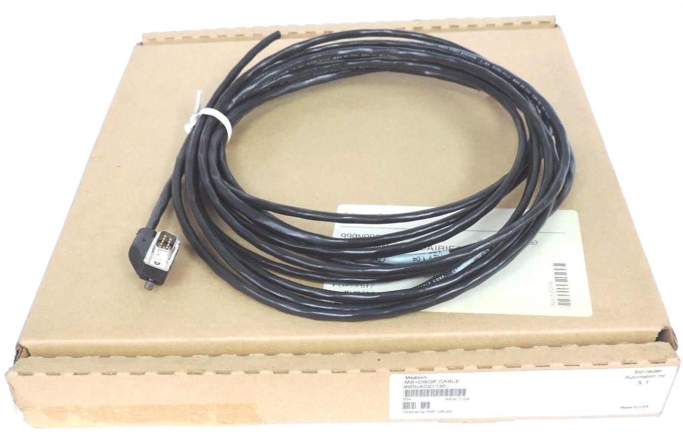 Used NIB MODICON 990NAD21130 MB+DROP CABLE REV. 1.04