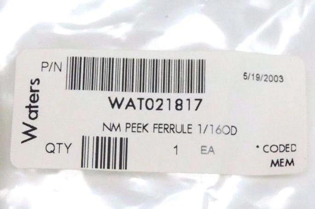 Used NEW WATERS 289000332 NEEDLE ASSEMBLY W/ WAT021817 NM PEEK FERRULE 1/16 OD