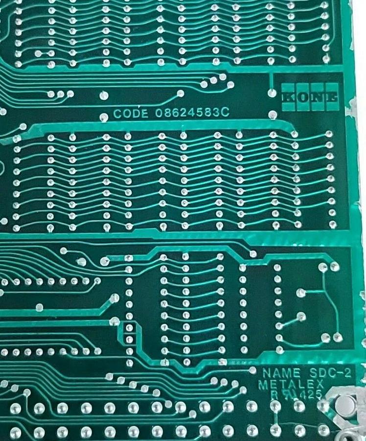 Used VALMET KONE SDC-2A METALEX CONTROL BOARD CODE 08624583C