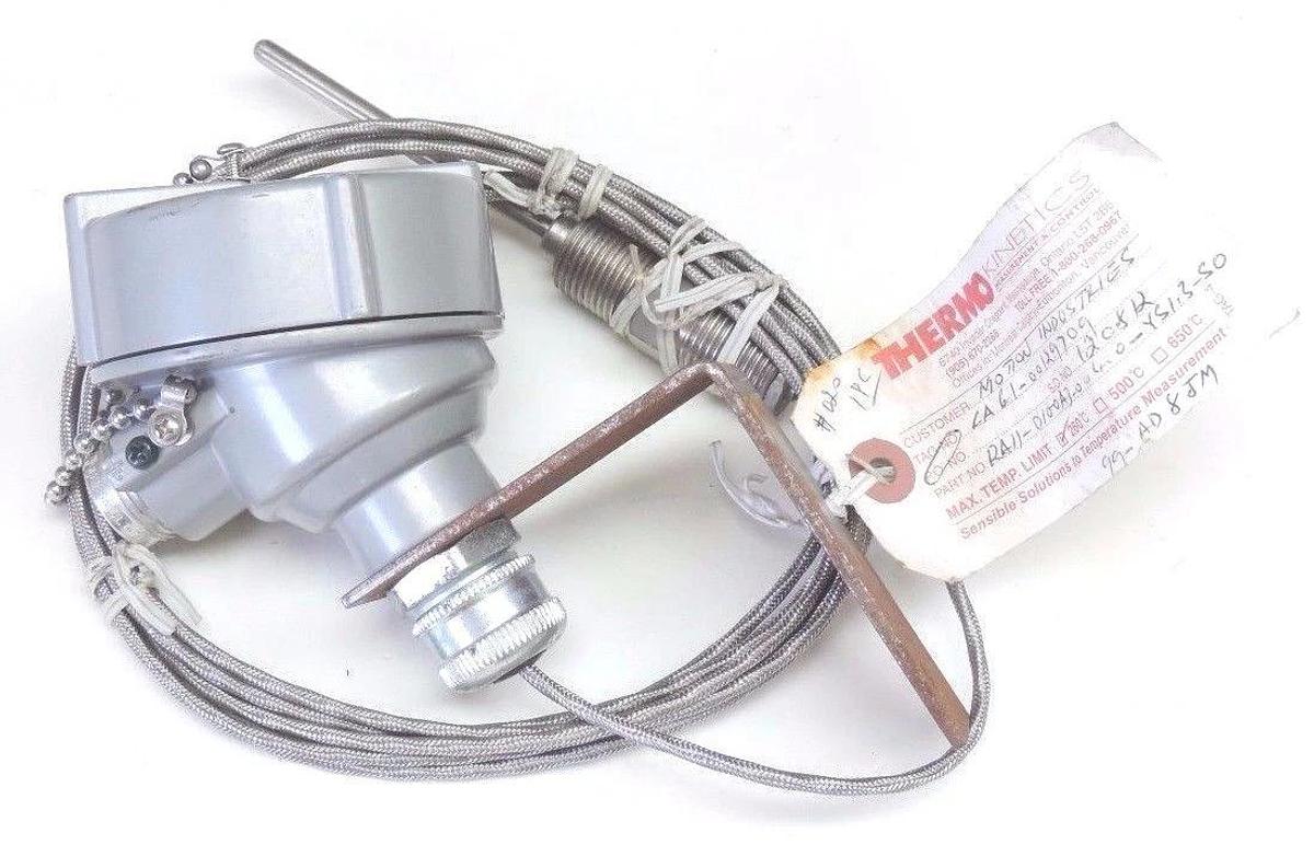 NEW THERMO KINETICS RA11-D100A3-004.0-Y51.3-50 TEMPERATURE PROBE 260 DEG C MAX