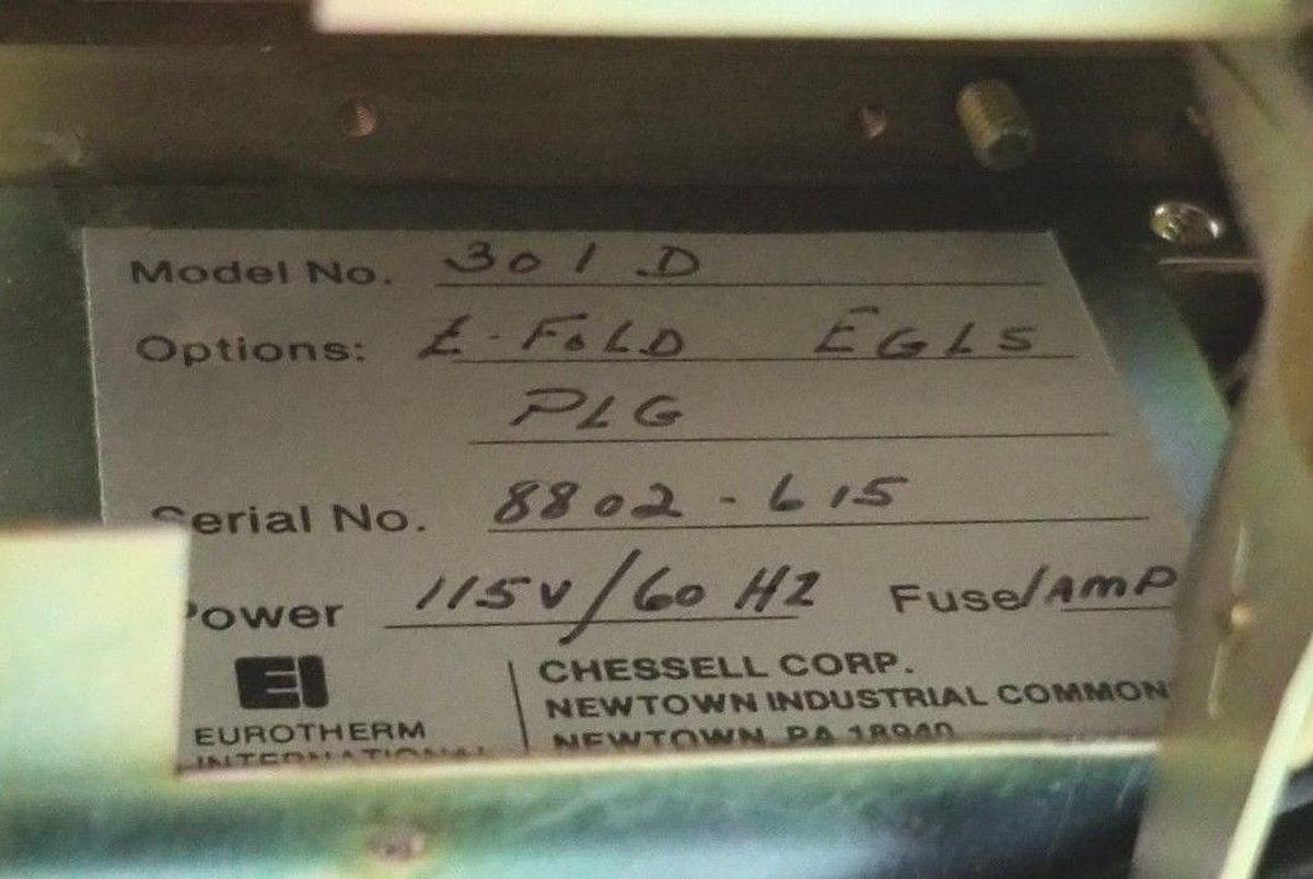 Used CHESSELL CORP. MODEL: 301D CHART RECORDER Z-FOLD EGLS PLG OPTIONS 115V/60HZ