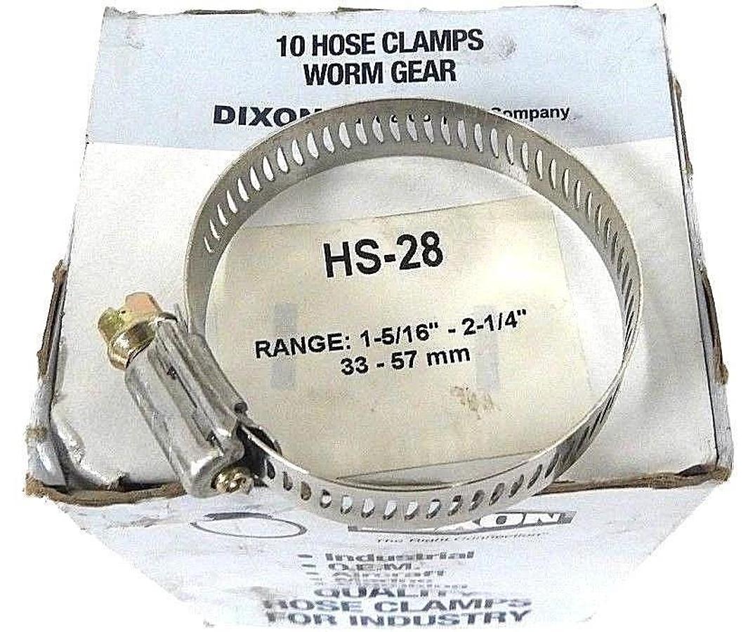 Used LOT OF 18 NEW DIXON HS-28 HOSE CLAMPS WORM GEAR 1-5/16" - 2-1/4", 33 - 57 MM