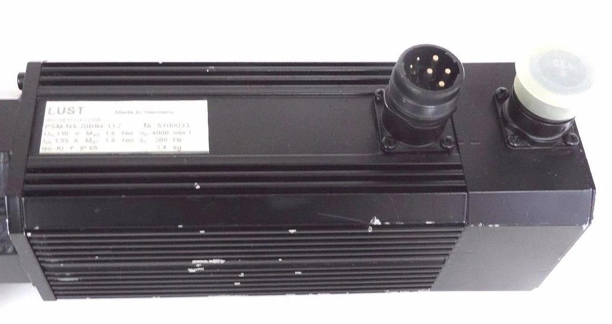 Used LUST PSM-N3-20R84-112 SERVO MOTOR W/ NEUGART PL90S/OP2/OP6 GEAR BOX 1:15 PL90S