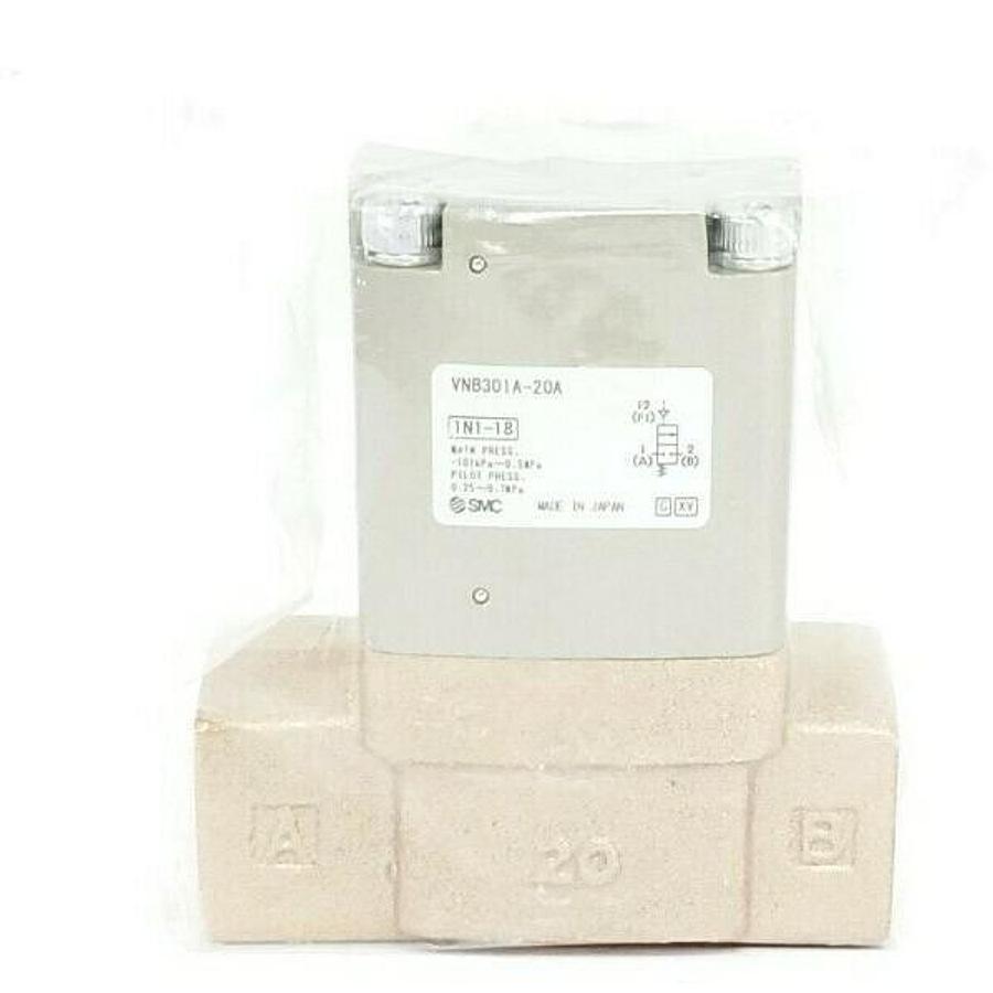 Used NEW SMC VNB301A-20A PNEUMATIC PROCESS VALVE, 1N1-18, 2-WAY, VNBD00, VNB301A20A