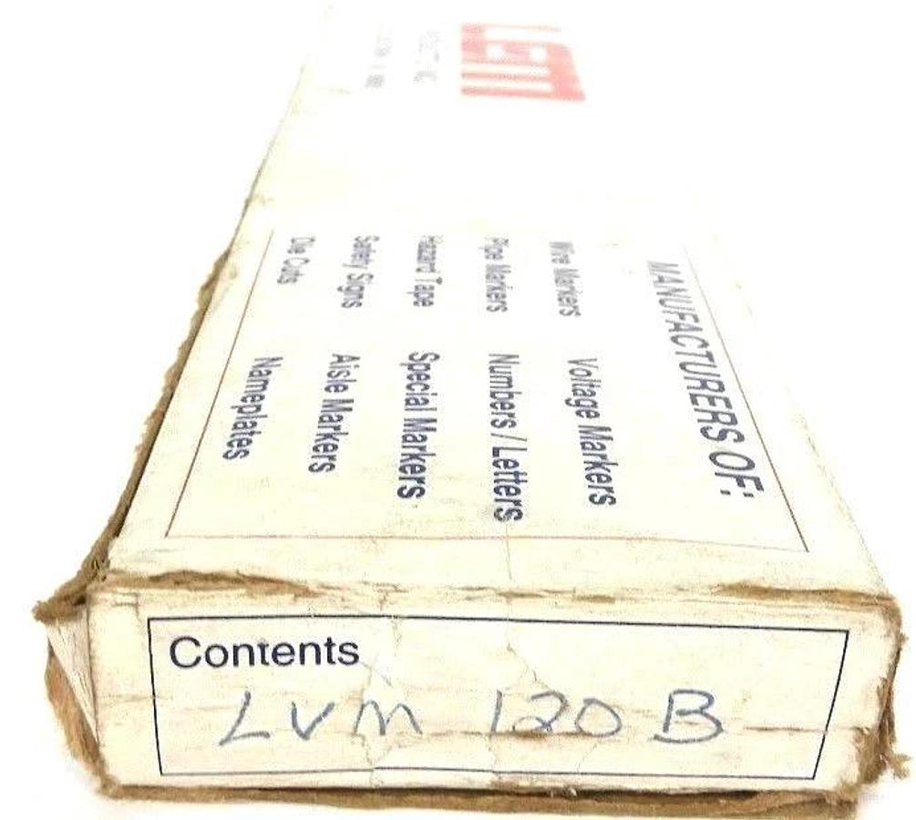 Used BOX OF 64 NEW LEM PRODUCTS LVM-120B CONDUIT MARKER LEGEND 120V 4-1/2INCH