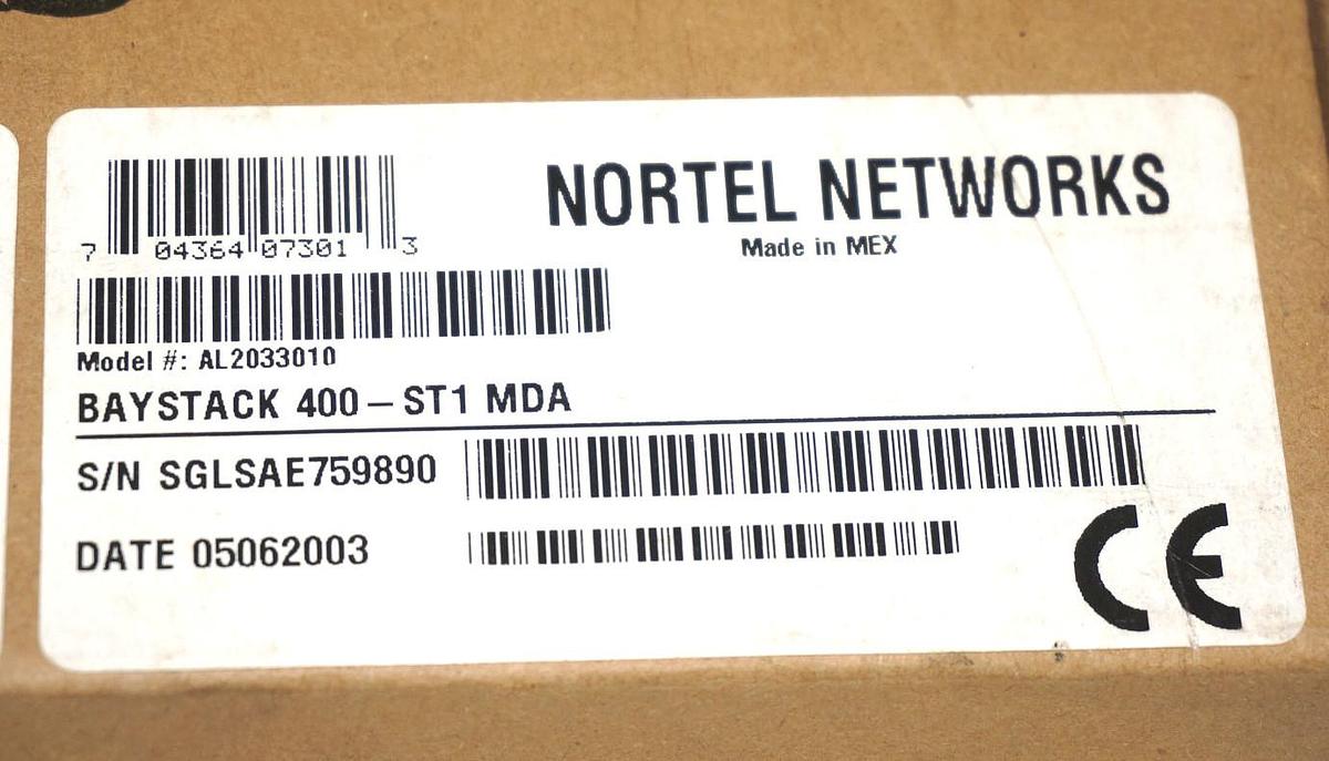Used NIB NORTEL 303735-BR06 NETWORK CARD BAYSTACK 400-ST1 MDA, AL2033010 HDW: 01