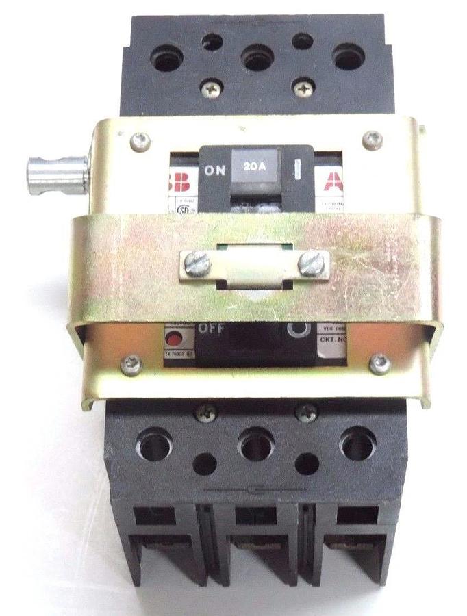 Used ABB UXAB 727131 R 103 CIRCUIT BREAKER 20A 3P UXAB727131R103