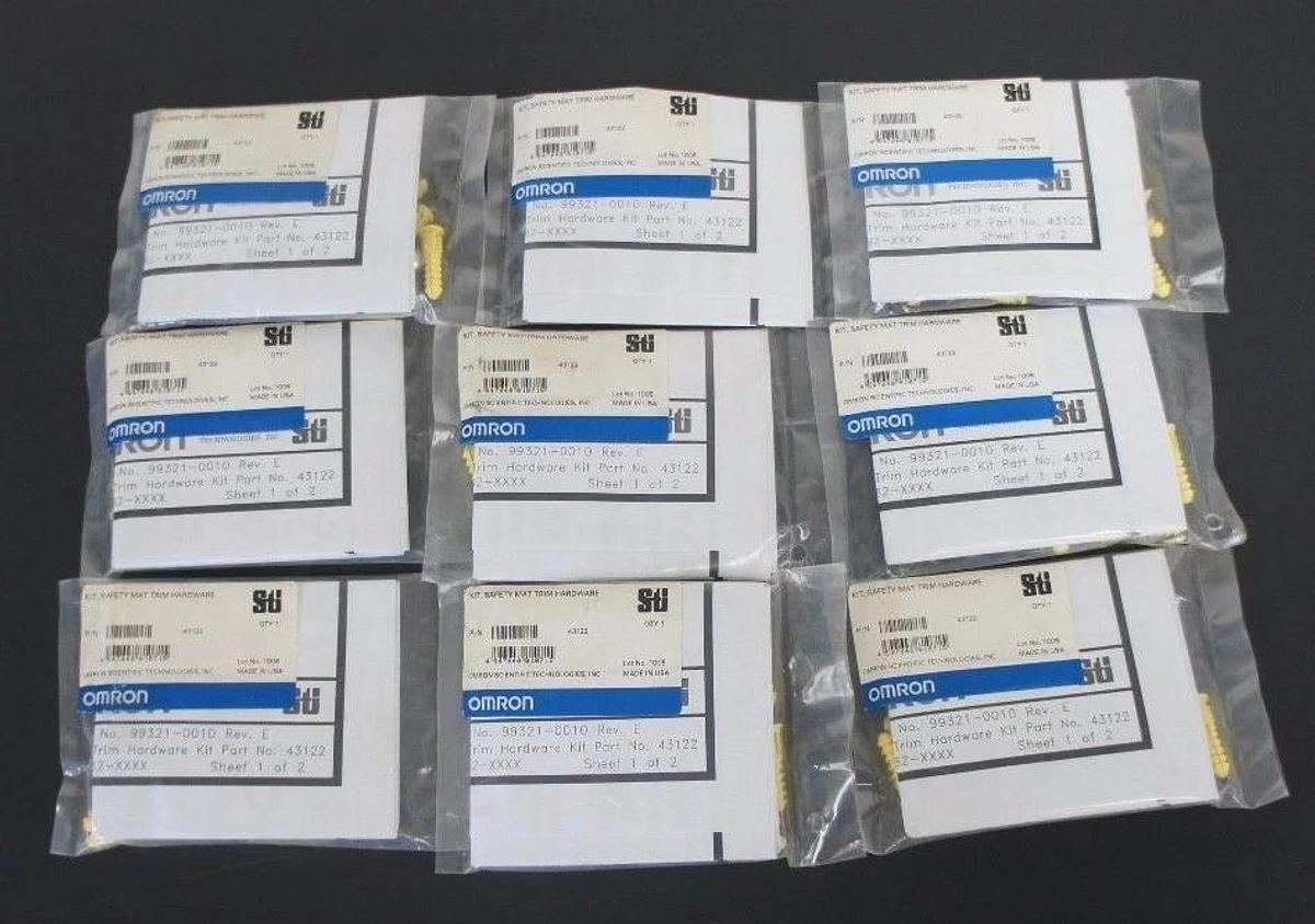 Used LOT OF 9 NEW OMRON 43122 SAFETY MAT TRIM HARDWARE KITS