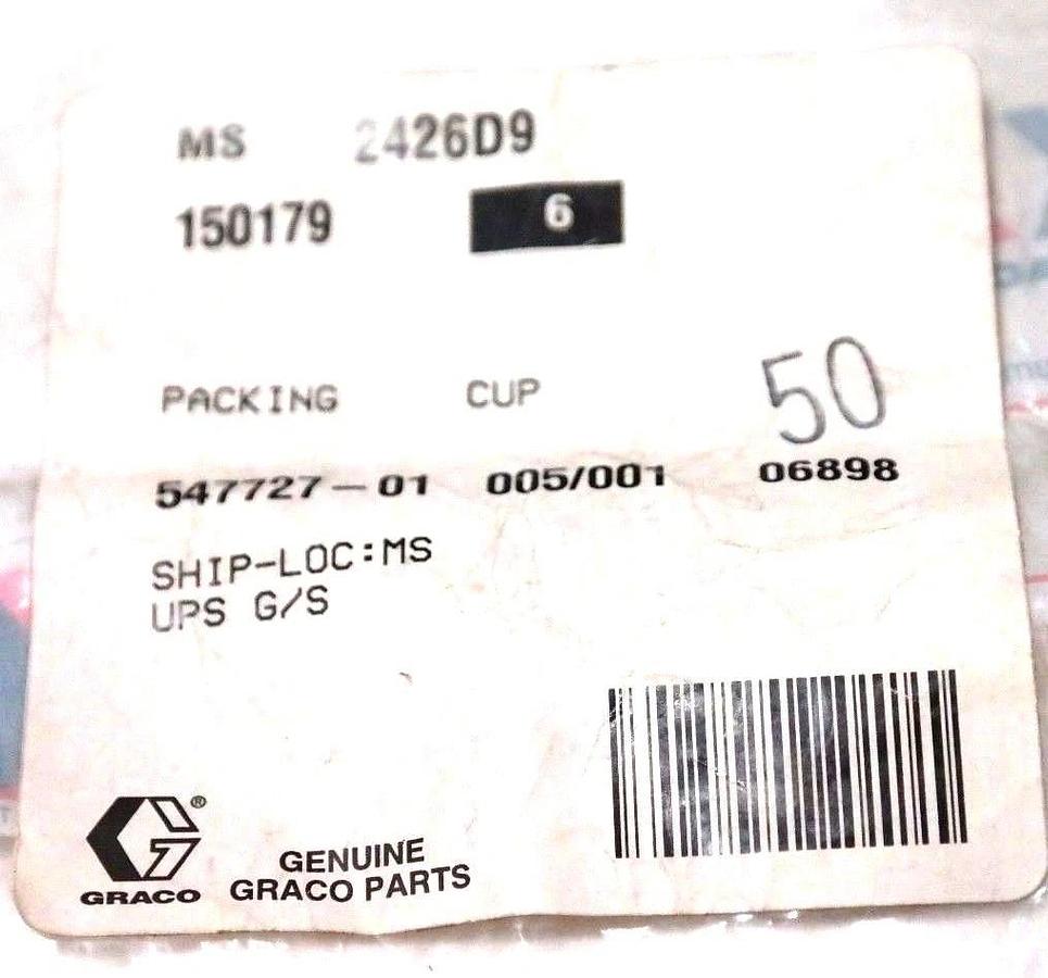 Used LOT OF 3 NEW GRACO 150179 PACKING CUPS