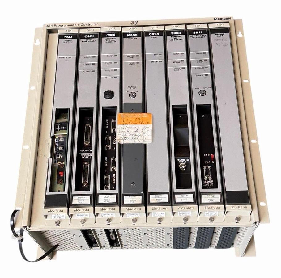 Used MODICON P5-984B-132 Programmable Controller 984 Series 7-Slot Rack Chassis