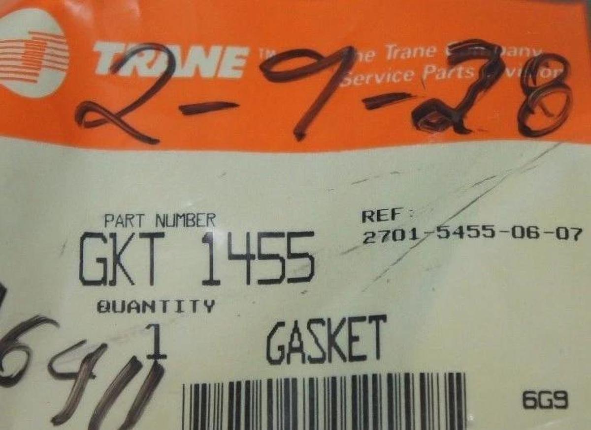 Used NEW TRANE GKT 1455 GASKET GKT1455, REF: 2701-5455-06-07