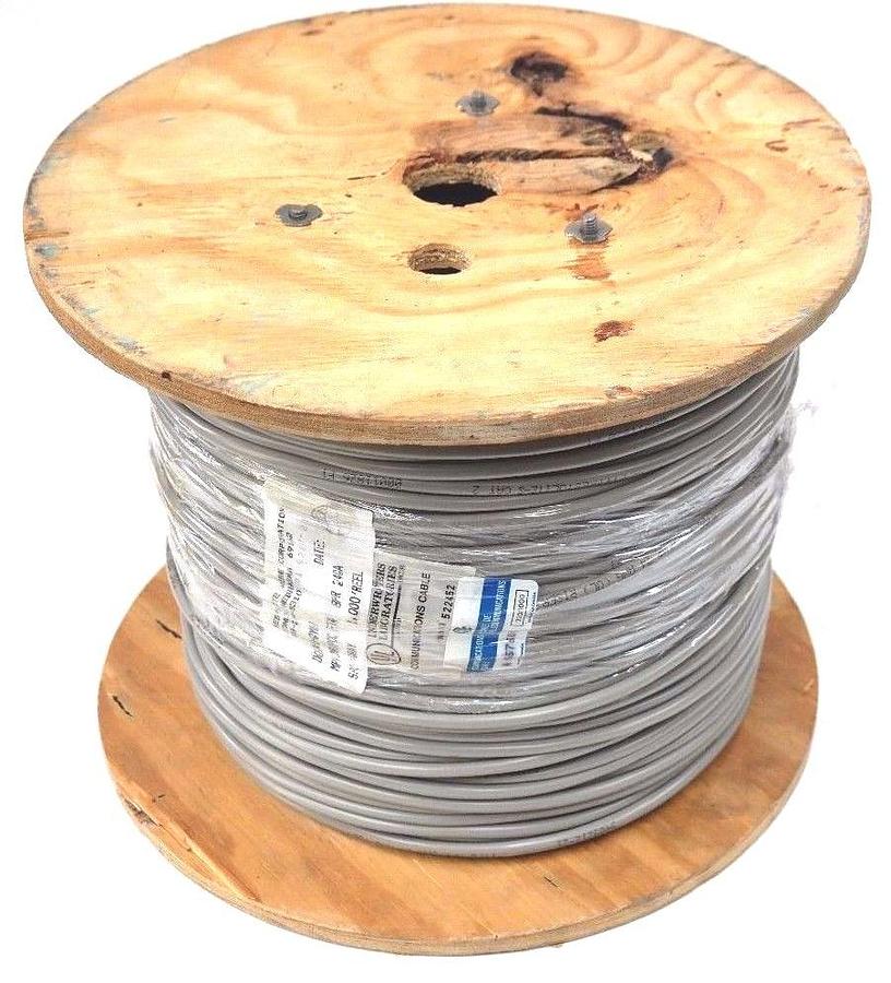 Used NEW PRESTOLITE WIRE 9409212-21, D0824H0-GY02, GREY 1,000' REEL COMM. CABLE