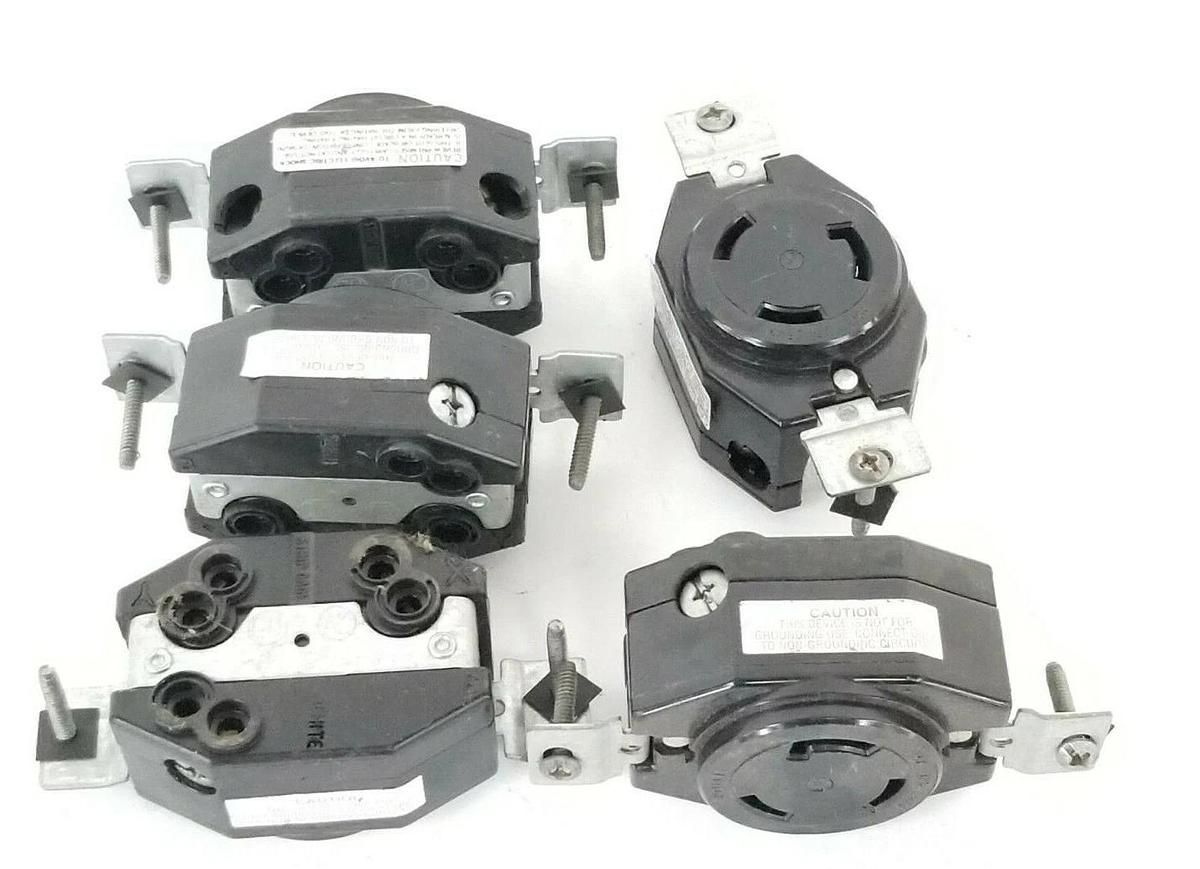 Used LOT OF 4 LEVITON 30A 125/250V TURN LOCKING RECEPTACLE OUTLETS