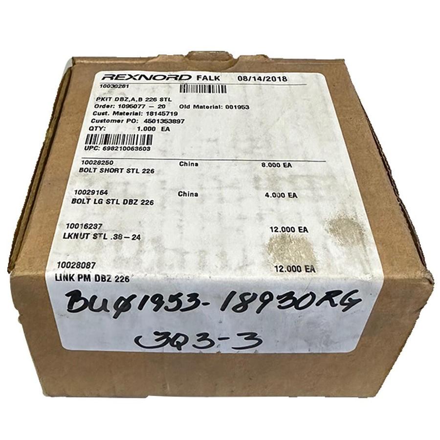 Used NEW REXNORD FALK 10030281 PKIT DBZ,A,B 226 STL BOLT KIT 001953 1095077-20