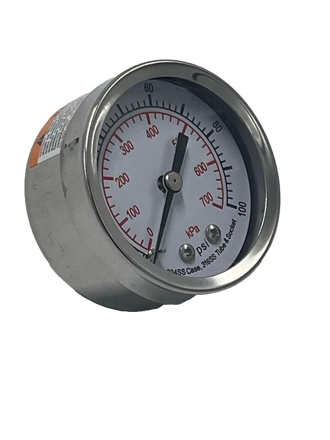 PRESSURE GAUGE 4FMU9A 0 psi / Hg to 100 psi 2" Dial, 1/4 in NPT Male, Dual