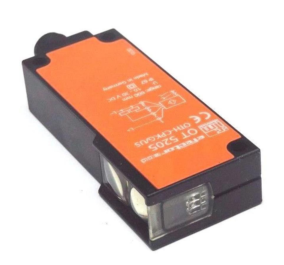 Used IFM EFECTOR OT 5205 REFLECTION SENSOR OTH-CPKG/US, 10-30VDC, RANGE: 600MM