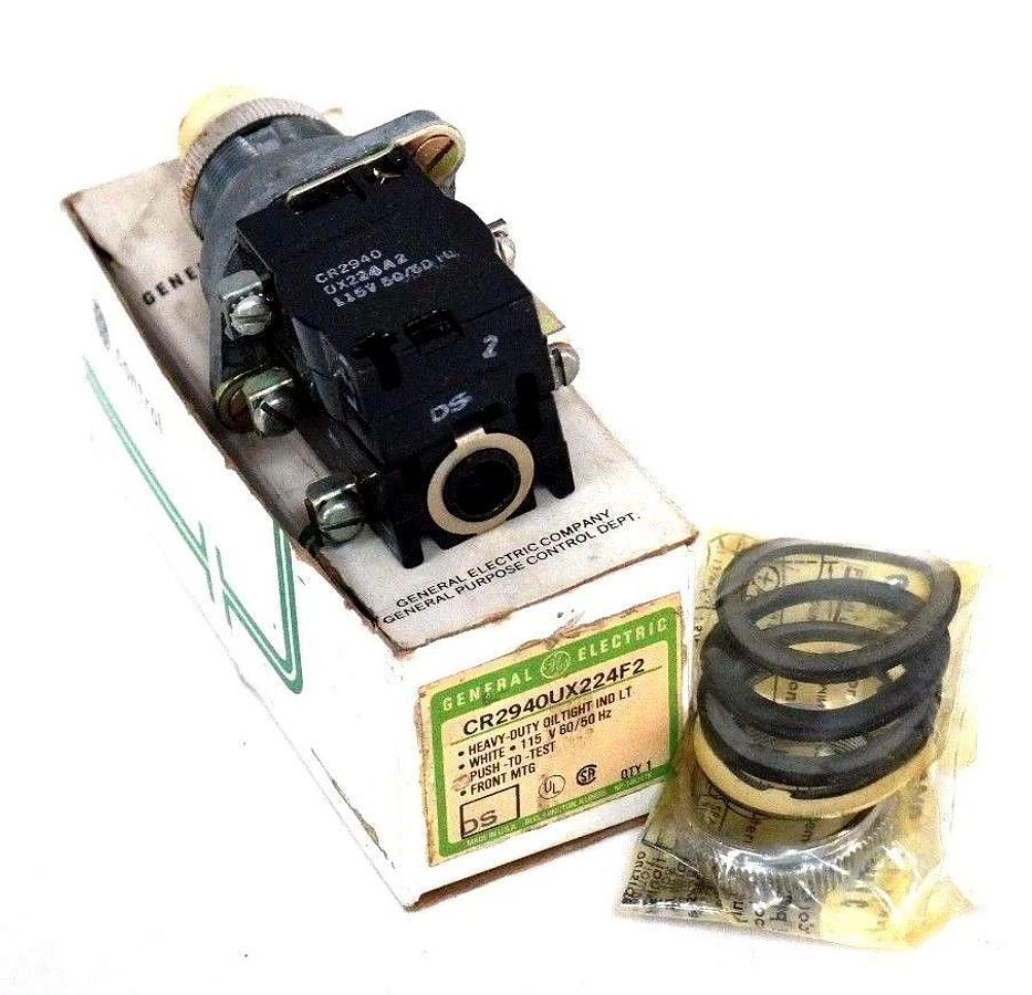 NIB GENERAL ELECTRIC CR2940UX224F2 PUSHBUTTON WHITE 115V 50/60HZ