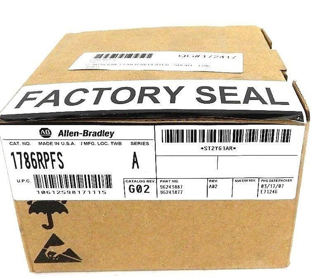 Used NIB ALLEN BRADLEY 1786-RPFS CONTROLNET FIBER REPEATER - SHORT SER. A, REV. G02