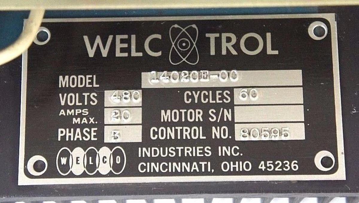 Used WELCO TECHNOLOGIES 14020E-00 ANALOG CONTROLLER 71-077-061-002 POWER BOARD REV 1