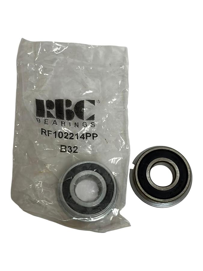 Lot of 2 RBC Bearings RF102214PP Sealed Radial Ball Bearings with Snap Ring