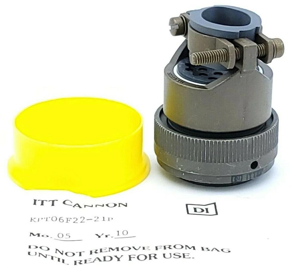 Used NEW ITT CANNON KPT06F22-21P CIRCULAR CONNECTOR PLUG SIZE 22 21 POSITION