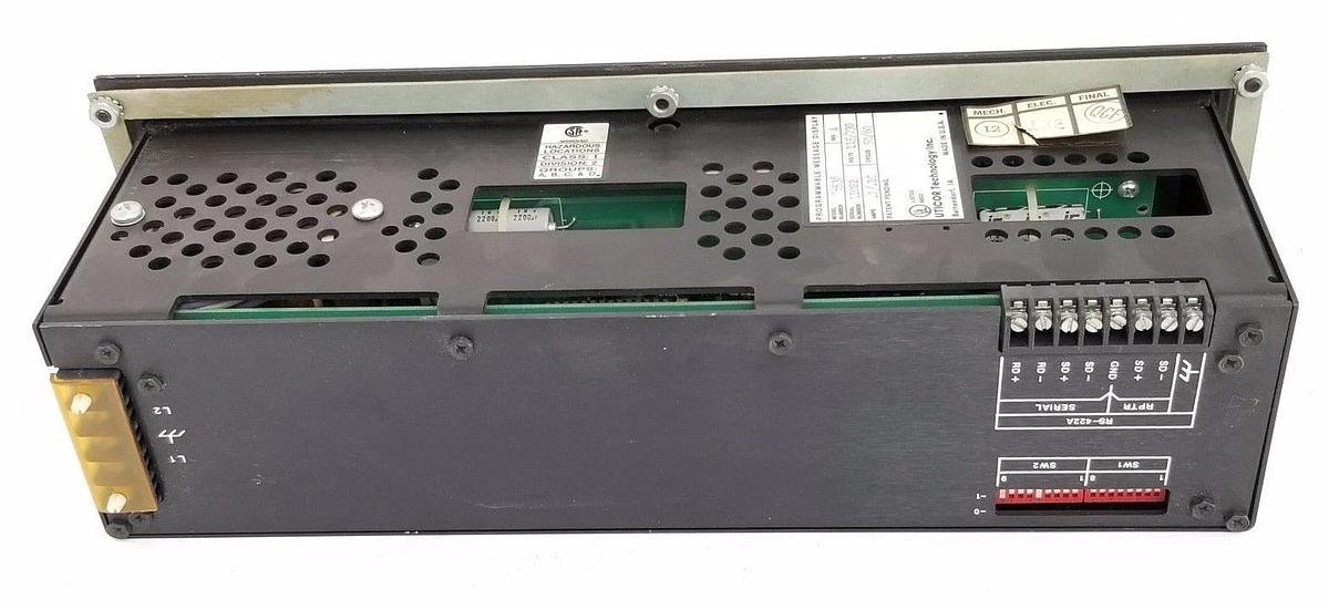 Used UTICOR 76538 PROGRAMMABLE MESSAGE DISPLAY PMD200S REV A, .2/.10AMP, 115/230VAC