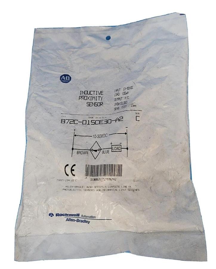 Used NEW IN BAG ALLEN BRADLEY 872C-D15CE30-A2 PROXIMITY SENSOR SER. C