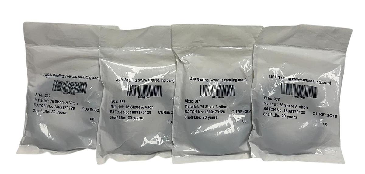 4 USA SEALING ZUSAVB75367 VITON O-RINGS DUROMETER 75 SIZE 367 OEM BROWN NSFS