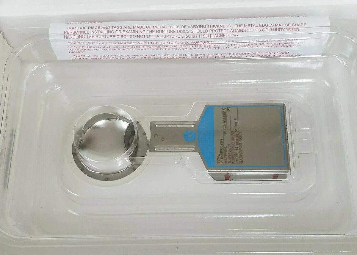 Used NIB CONTINENTAL DISC CORP. 8336851A TYPE: 2'' SANITRX (SF) 50MM GAS/VAPOR