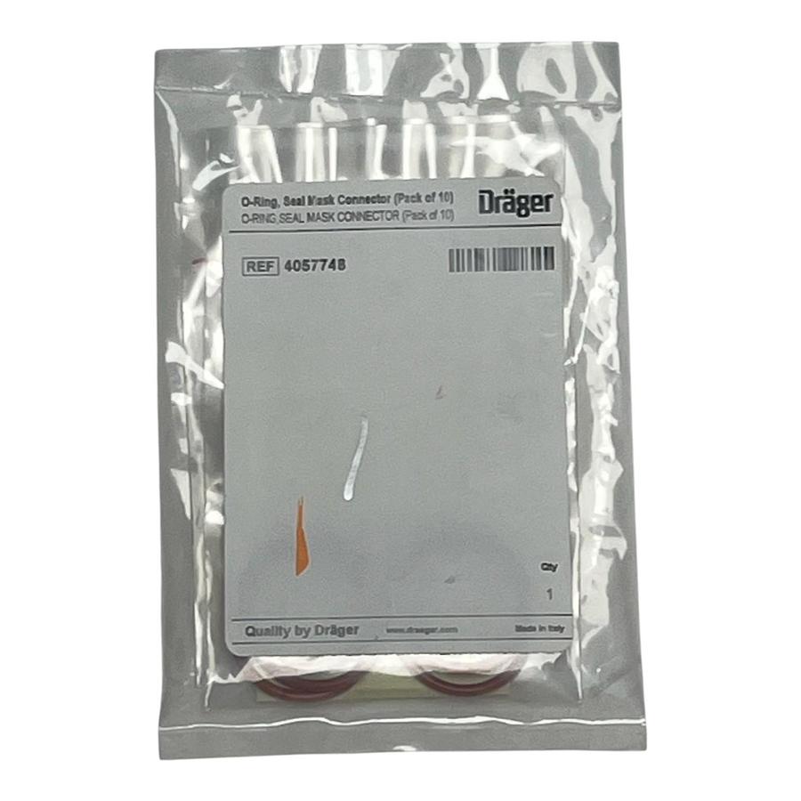 Used Lot of 10 Dräger 4057748 O-Ring Seal Mask Connector LDV Orange - New Sealed Bag