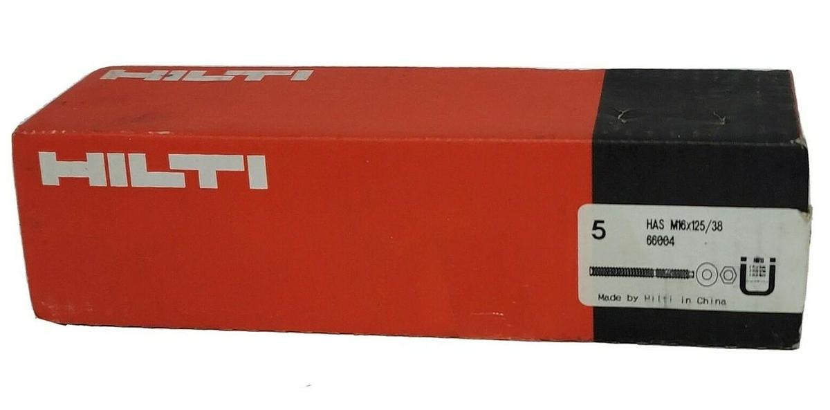 Used NIB HILTI HAS-M16X125/38 ANCHOR BOLTS 7.5IN LENGTH 66004 (BOX OF 5)