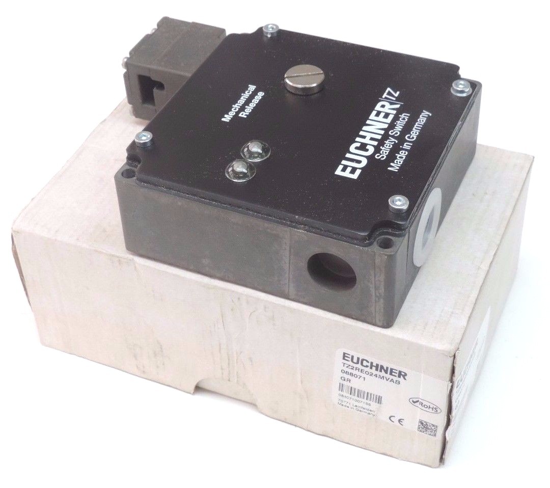 Used NIB EUCHNER TZ2RE024MVAB SAFTEY SWITCH AC/DC 24V, ID. NR. : 088071, MISSING KEY