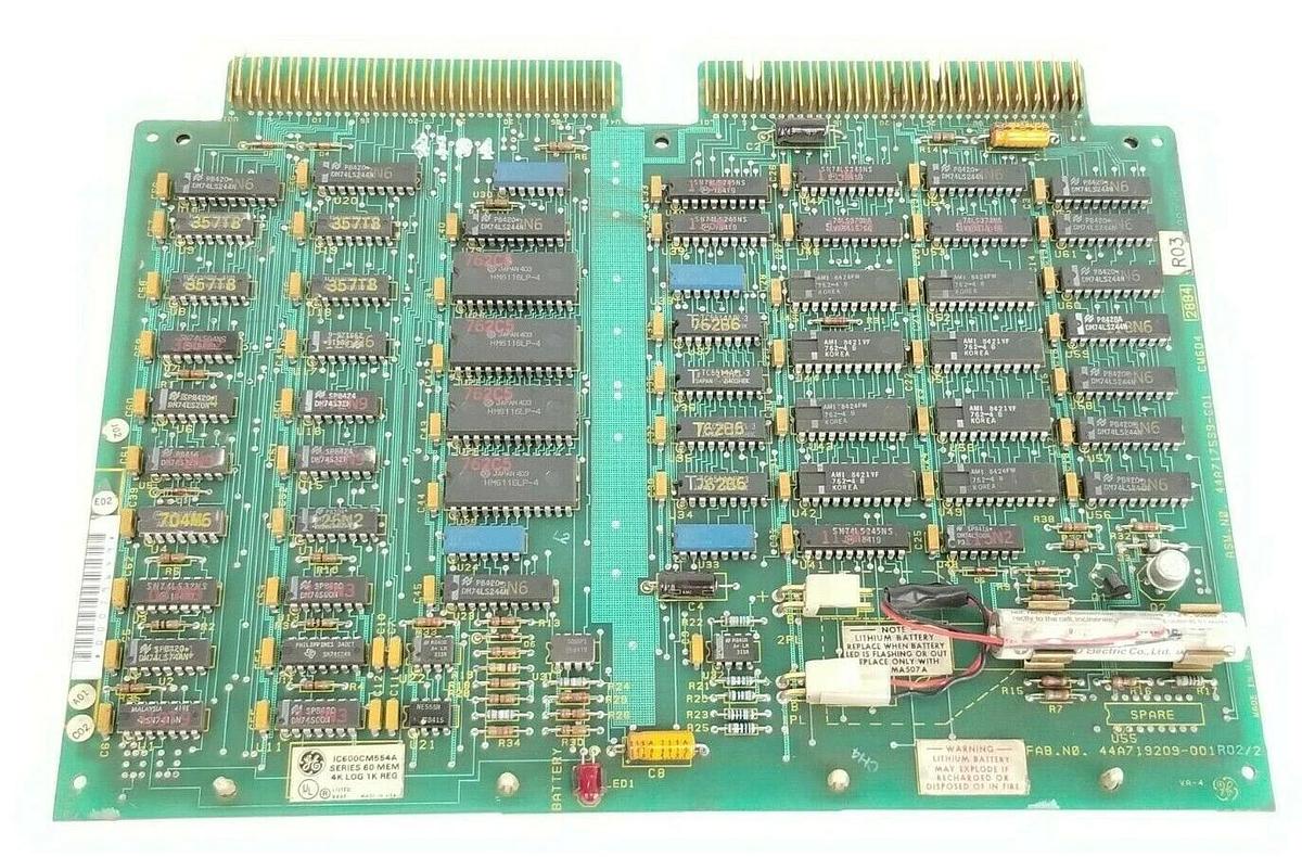 Used GE FANUC IC600CM554A SERIES 60 MEM 4K LOG 1K REG, 44A717539-G01 (MISSING COVER)