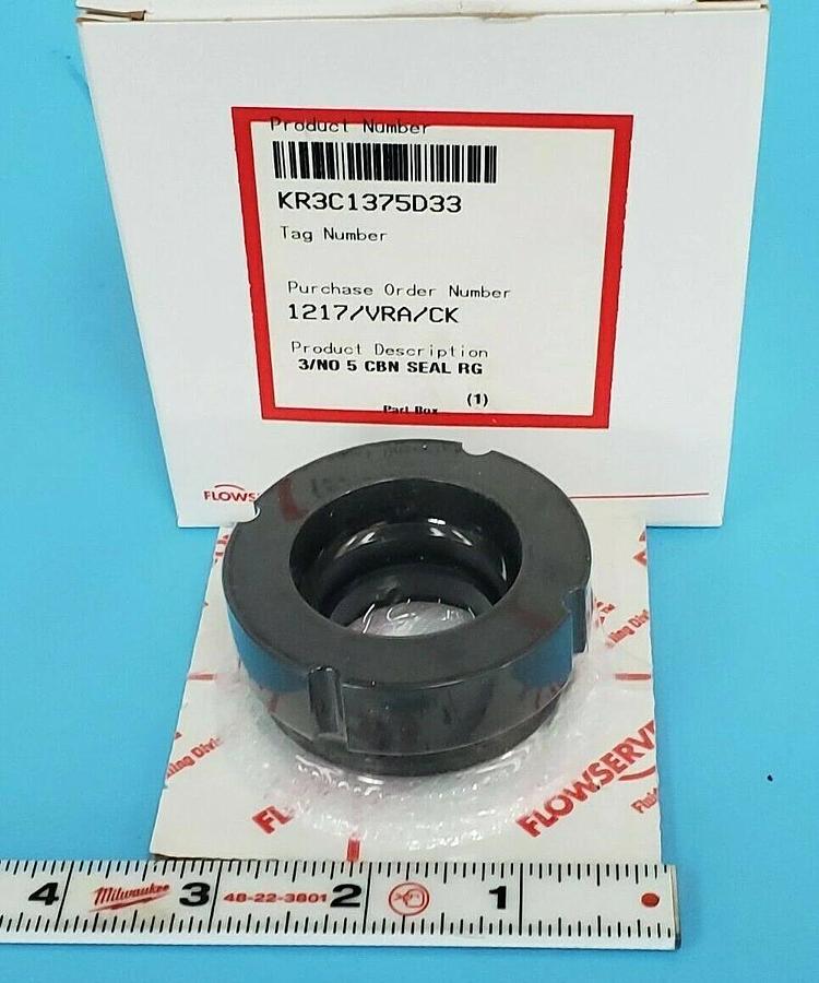 Used NIB FLOWSERVE KR3C1375D33 CARBON SEAL RING NUMBER 5