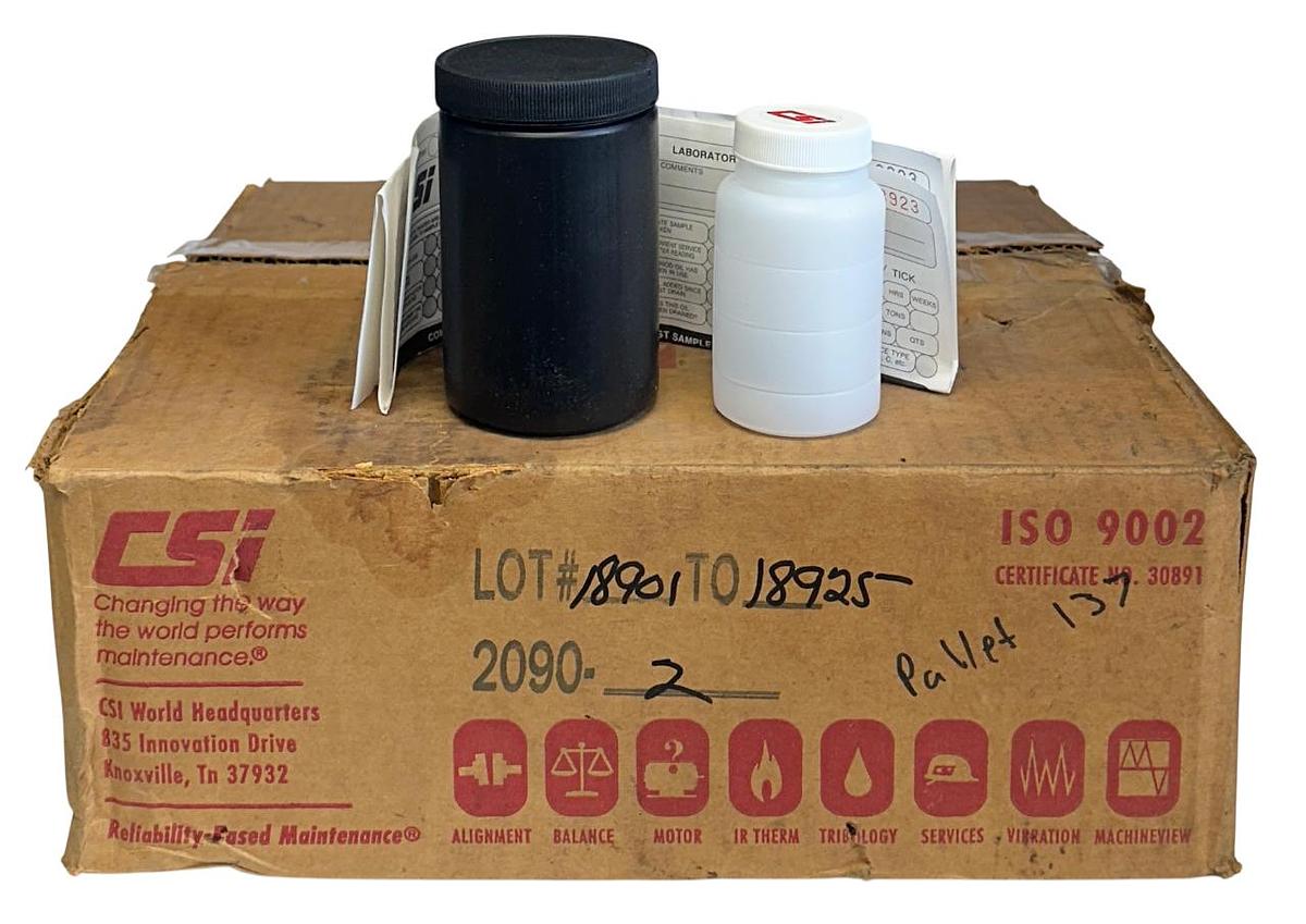 Used 24 COMPUTATIONAL SYSTEMS INC CSI 2090-2 / 20902 OIL SAMPLE BOTTLES BLACK NSMP