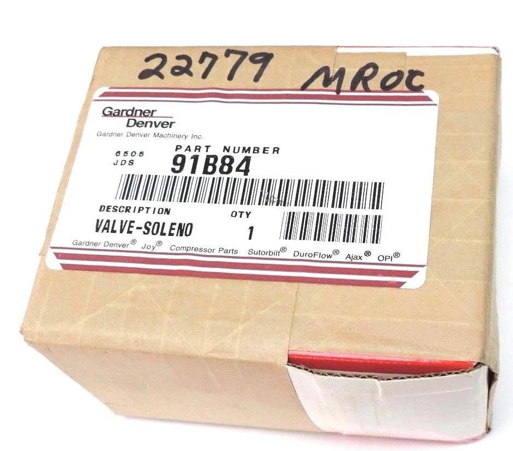 Used FACTORY SEALED GARDNER DENVER 91B84 SOLENOID VALVE