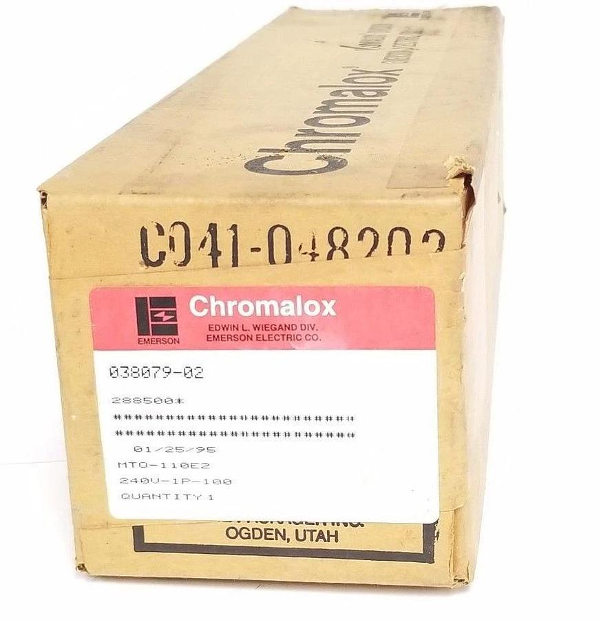 Used FACTORY SEALED CHROMALOX 288500 IMMERSION HEATER MTO-110E2, 240V, 1P, 100
