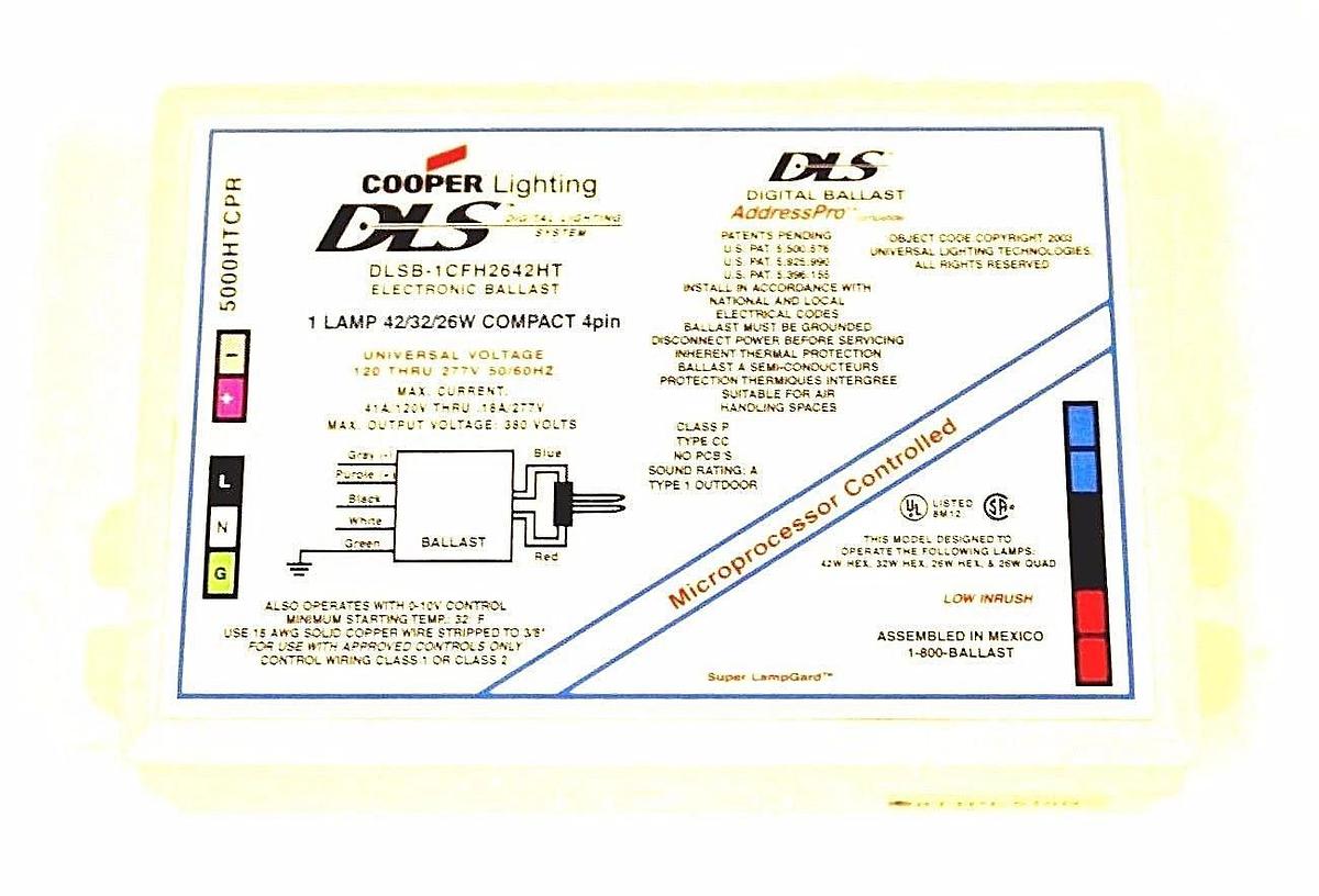 Used DLS COOPER DLSB-1CFH2642HT ELECTRONIC BALLAST 120-277V 50/60HZ DLSB1CFH2642HT