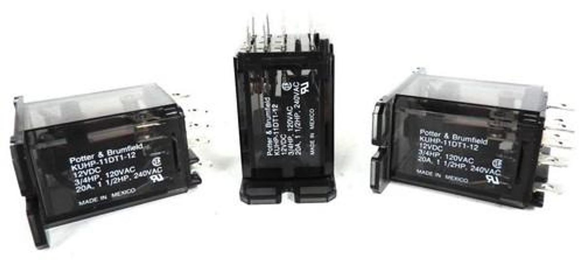 Used LOT OF 3 POTTER & BRUMFIELD KUHP-11DT1-12 POWER RELAYS 12VDC 3/4HP 120VAC