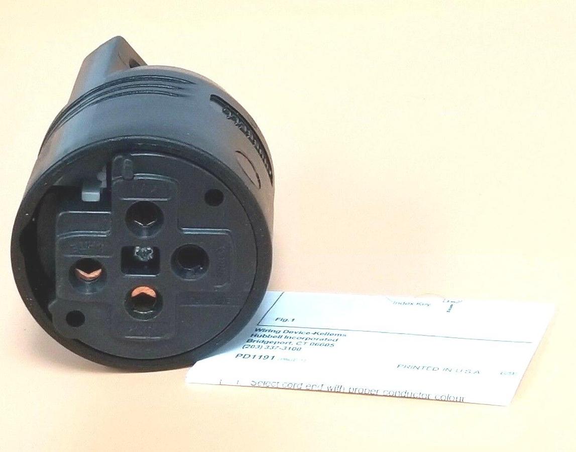 NIB BRYANT / HUBBELL 9450NP THERMOPLASTIC PLUG GRAY 3P 4W GRD. 50A 125/250V 3PH