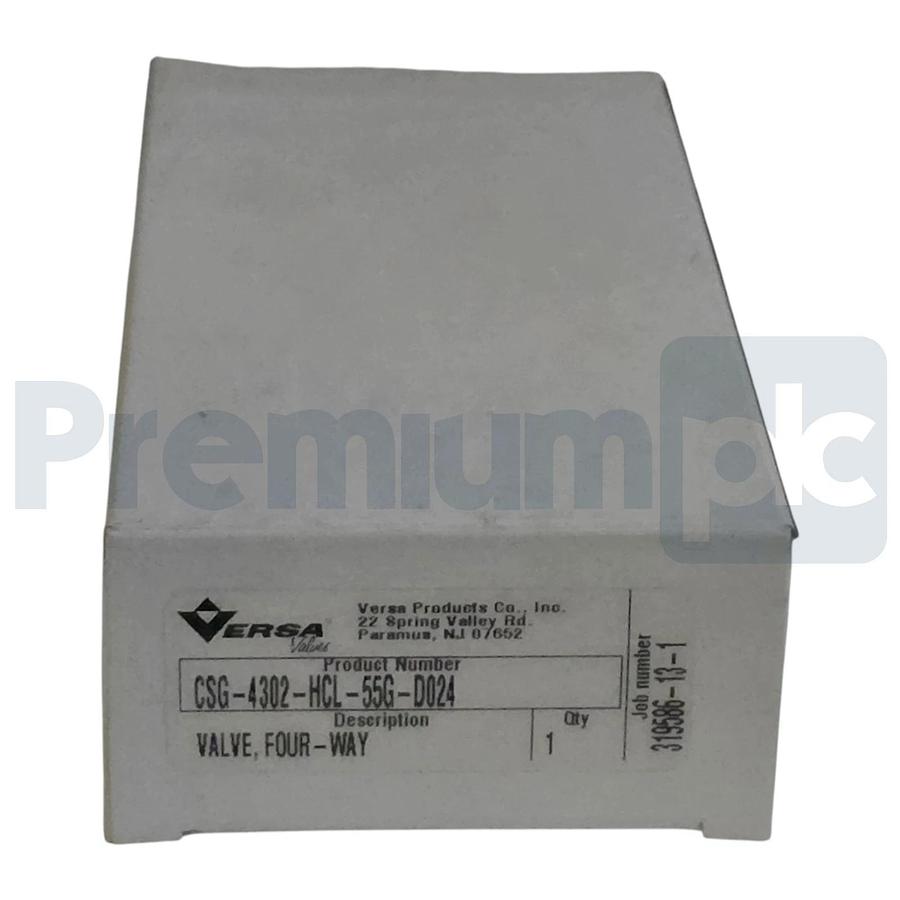Versa Valves CSG-4302-HCL-55G-D024 Pneumatic 4-Way Valve, 24V DC, 1/4" NPT NSMP