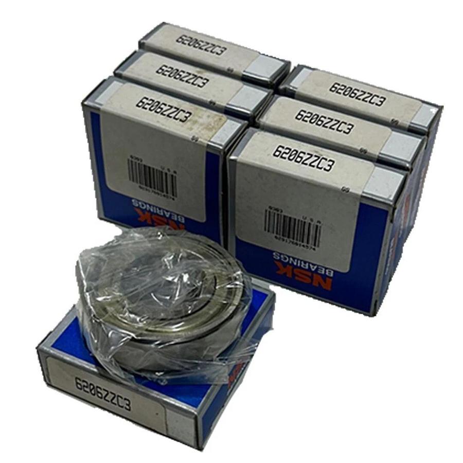 Used 7 NEW NSK 6206ZZC3 SINGLE ROW BALL BEARINGS