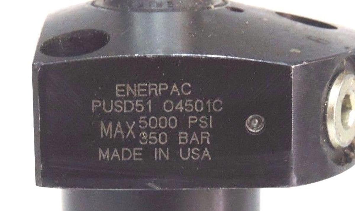 Used ENERPAC PUSD51 PULL CYLINDER UPPER FLANGE MODEL PU 5000 PSI MAX 350 BAR