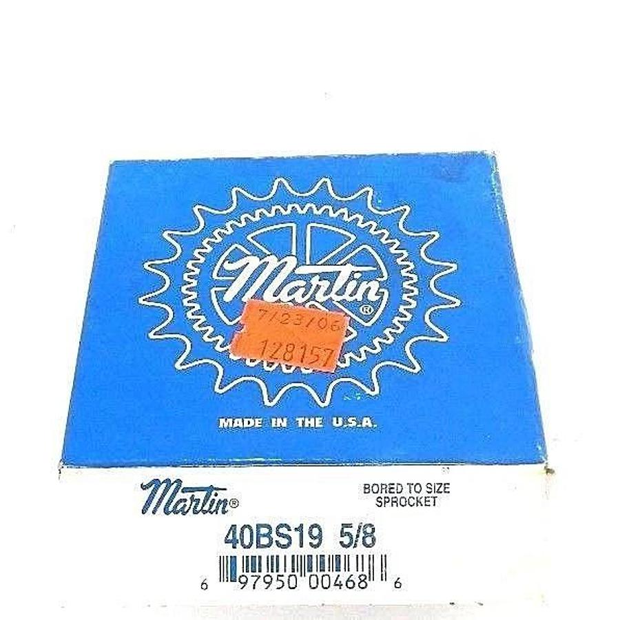 Used NIB MARTIN 40BS19 5/8 SPROCKET 5/8IN BORE 19TEETH