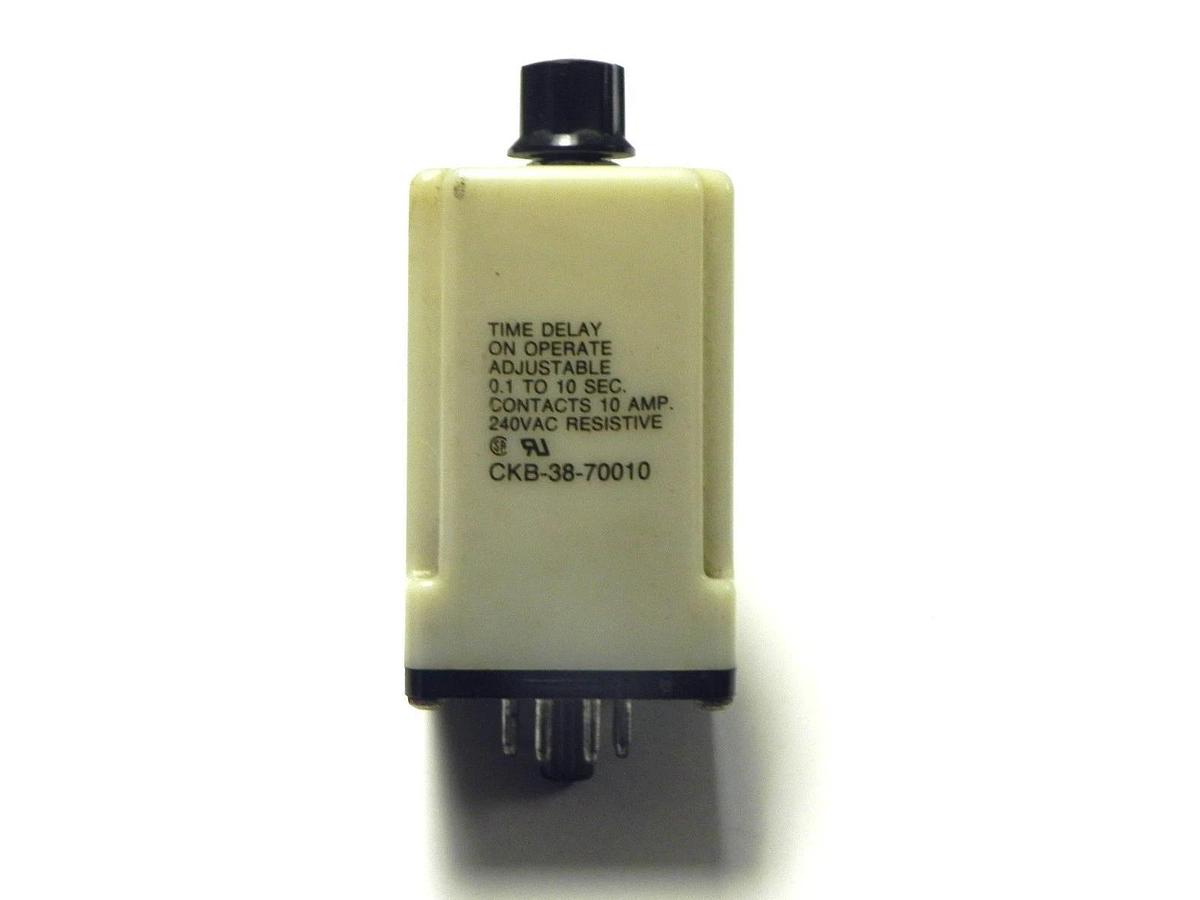 Used POTTER & BRUMFIELD CKB-38-70010 TIME DELAY RELAY 0.1-10 SEC. CKB3870010