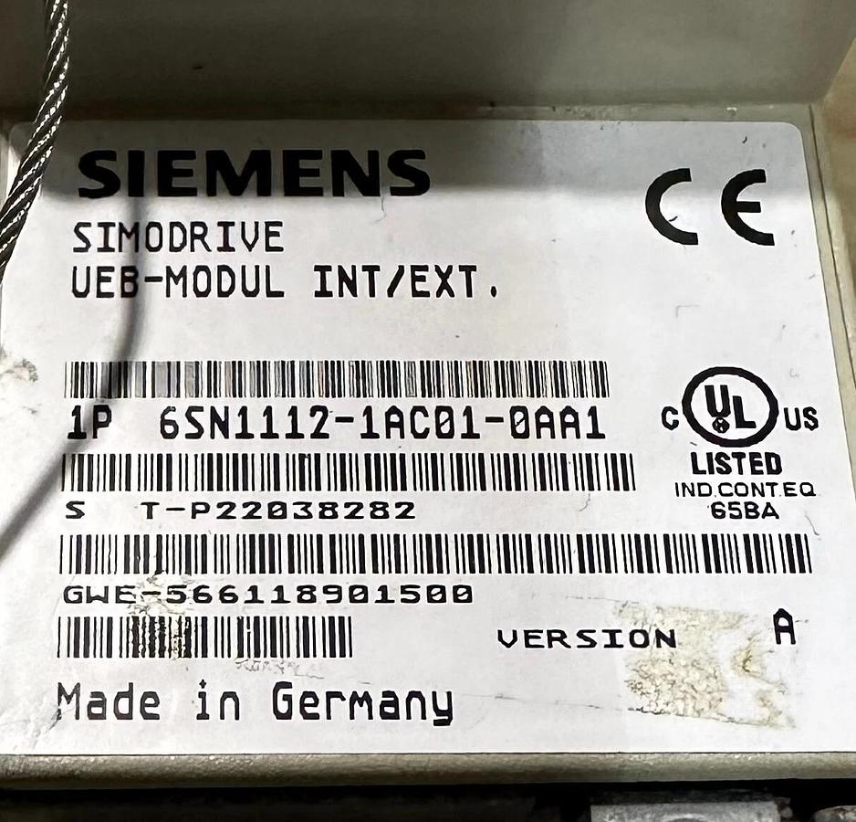 Used SIEMENS 6SN1112-1AC01-0AA1 / 6SN11121AC010AA1 SIMODRIVE UEB-MODULE INT/EXT