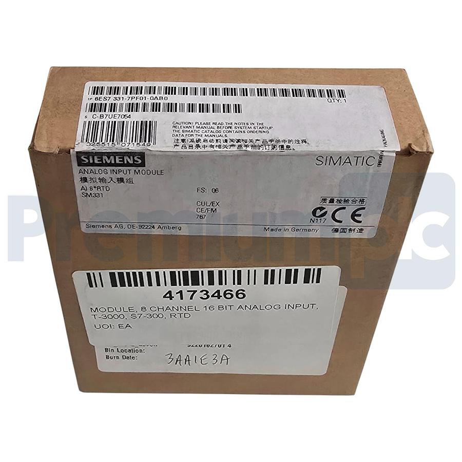 Used Siemens 6ES7331-7PF01-0AB0 SIMATIC S7-300 Analog Input SM331 8AI RTD 16-Bit NSMP