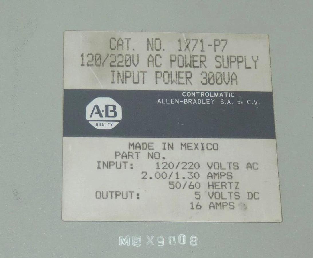 Used LOT OF 3 ALLEN BRADLEY 1771-P7 POWER SUPPLY MODULES SER. B, SER. D
